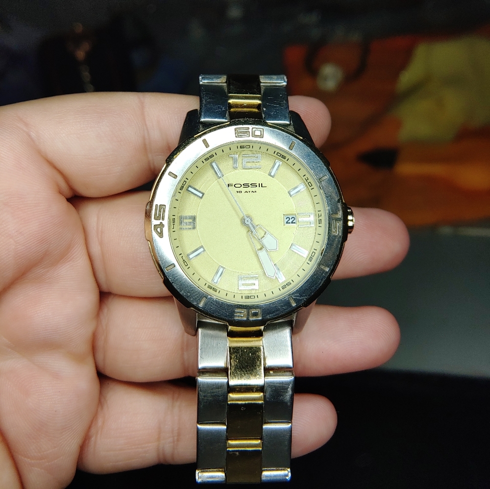 Fossil AM-4121 large men's date watch 45mm